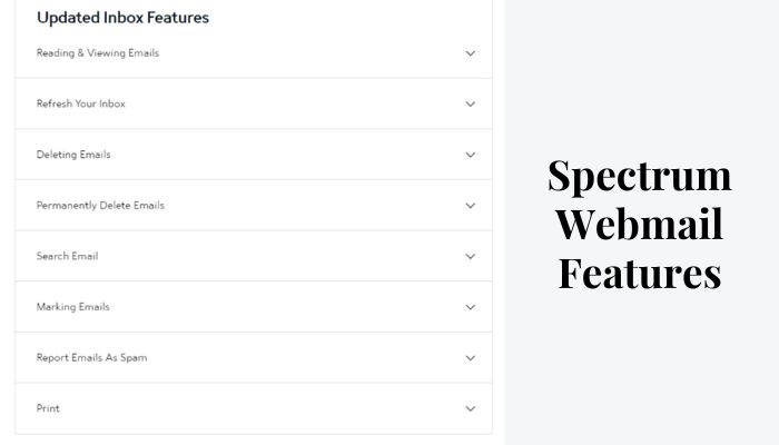 Spectrum Webmail Features